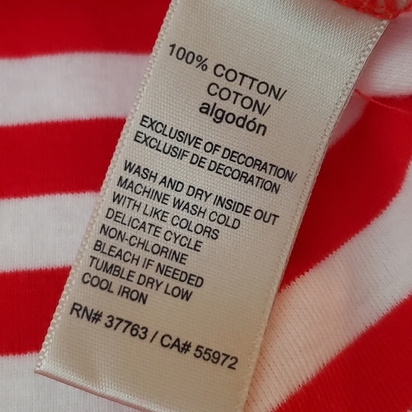 Rafaella Red Striped Top With Gold Buttons Size M - Picture 6 of 6